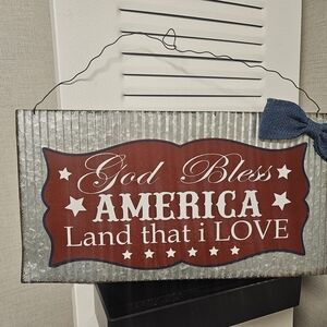 Patriotic Wall Sign with Bow